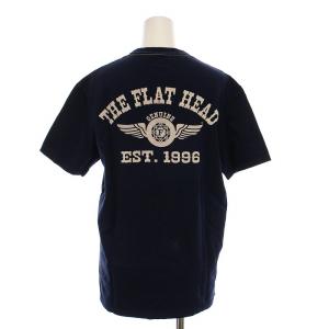 THE FLAT HEAD Tシャツ カットソー 半袖 バックプリント 40 ネイビー /YM