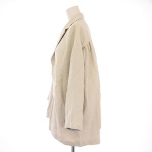 yori バックギャザーテーラードジャケット アウター 総裏地 前開きトッパー 38 グレージュ YR2125-006SP