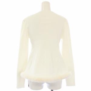 CELFORD 23AW ファーヘム ペプラム ニットプルオーバー セーター 長袖 38 白 CWNT235073 /TK