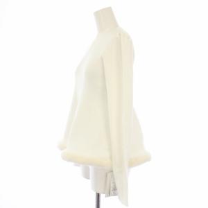 CELFORD 23AW ファーヘム ペプラム ニットプルオーバー セーター 長袖 38 白 CWNT235073 /TK
