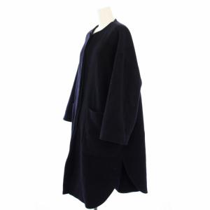 yori ノーカラーウールコート アウター 38 ネイビー YR1925-107AT /TK