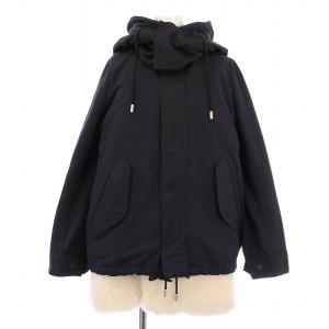 モッズコート アウター ショート丈 フード ライナー付き 36 紺 ネイビー /BB