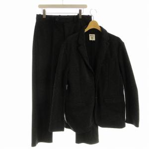 セットアップ 上下 2点セット スーツ テーラードジャケット テーパードパンツ L 黒 ブラック JM7710