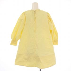 yori ランタンAラインブラウス フレアシャツ クルーネック 七分袖 無地 F 黄色 イエロー タグ付き YR2221-052SM
