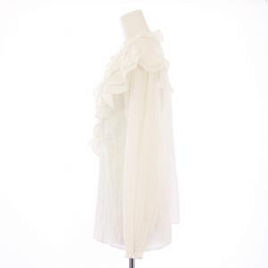 CELFORD 24AW 割線フリルチュニックブラウス シャツ 長袖 Vネック 38 白 ホワイト CWFB245015