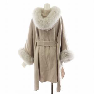 CELFORD 24AW ファーポンチョコート F グレー CWFC245001