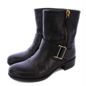 SUNNY エンジニアブーツ ミドル丈 レザー 37 ブラック /KH