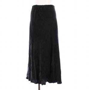 Fibril ギャザーロングスカート フレア 38 黒 20060922100010 /KH
