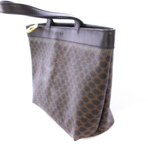 CELINE ハンドバッグ マカダム柄 ブラウン ブラック