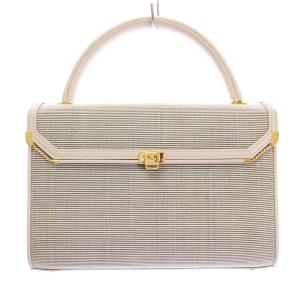 ホースヘアー ハンドバッグ ワンハンドル レザー 切替 グレー /BB