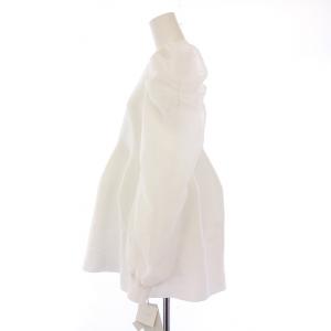 CELFORD 24SS 布帛コンビペプラムニットプル 長袖 チュニック丈 クルーネック シアー シースルー 切替 ストレッチ