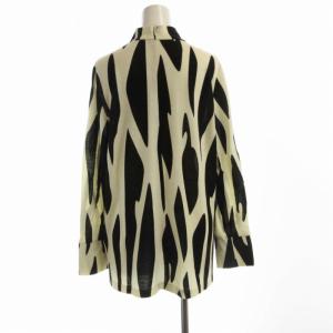 Pierre Cardin タグ付き カットソー 総柄 ハイネック ボウタイモチーフ 長袖 44 ベージュ 黒 ブラック 860270-68