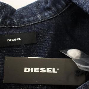 DIESEL デニム切替 ワンピース ノースリーブ ロング S インディゴ 黒 /G