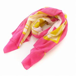 新品 未使用 タグ付き エミリオ・プッチ 花柄 総柄 ストール リネン EMILIO PUCCI 未使用 エミリオプッチ シルク100％ 鳥柄 バード