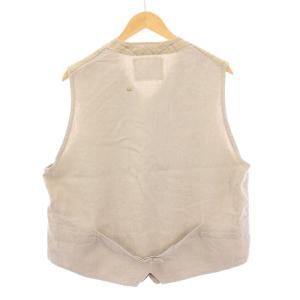 45R 24SS リネンツイードの908ベスト ジレ Vネック ベージュ 80410261