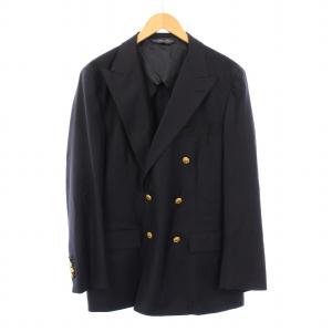 テーラードジャケット ウール ファインサージ 42 ネイビー