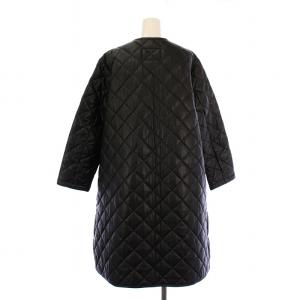 Traditional Weatherwear ARKLEY LONG フェイクレザーコート ノーカラー キルティング 中綿 アウター ロング丈 34