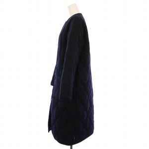 Traditional Weatherwear ARKLEY LONG ノーカラーコート アウター ロング丈 ウール 34 紺 ネイビー L212APQCO0098GH