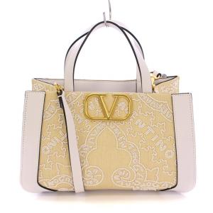 2WAY ハンドバッグ ビーズ 刺繍 ベージュ ホワイト