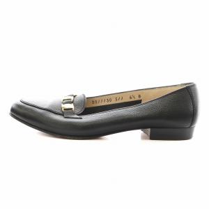 Salvatore Ferragamo パンプス アーモンドトゥ レザー 6.5 黒 ブラック /AN5 D