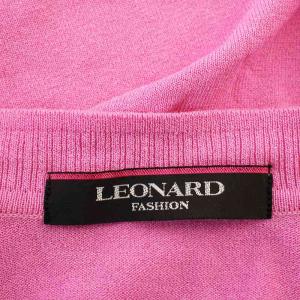 LEONARD ニット カーディガン 0387738 ボレロ ラインストーン 長袖 36 ピンク /G