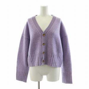 ラムカシミヤVネックカーディガン ニット 長袖 S パープル 12-02-24-02309 /NQ