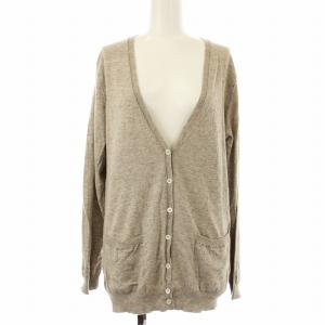 カーディガン ニット 長袖 Vネック F モカ 589-164201 /OR