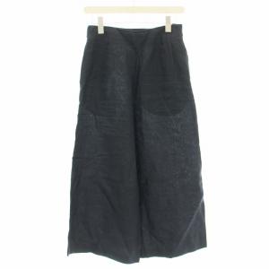 リネン ワイドパンツ 578-144304 麻 パンツ 1 ネイビー 紺 /G
