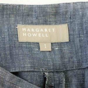 MARGARET HOWELL リネン ワイドパンツ 578-6144002 麻 パンツ 1 青 ブルー /G