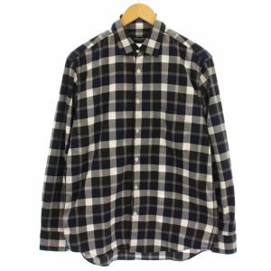 ソロテックスオールオーバークレストブリッジ 51M01-601-28 チェック シャツ 長袖 M 黒 ネイビー