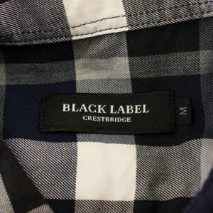 BLACK LABEL CRESTBRIDGE ソロテックスオールオーバークレストブリッジ 51M01-601-28 チェック シャツ 長袖 M 黒 ネイビー