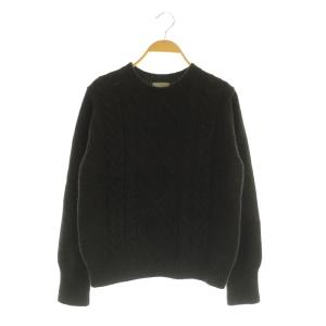 ケーブルニット セーター 長袖 クルーネック 2 ダークブラウン /MY OS