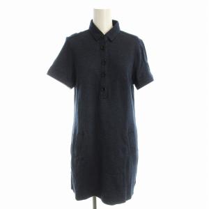 ポロワンピース カットソー チュニック 半袖 2 紺 ネイビー 01368-21 /EE