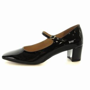 SLOBE IENA メリージェーンストラップパンプス エナメル 24?p 黒 ブラック /EE