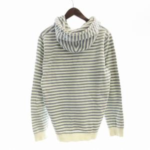 Ron Herman ジップアップパーカー ボーダー L 水色 ライトブルー 2520900179 /EE