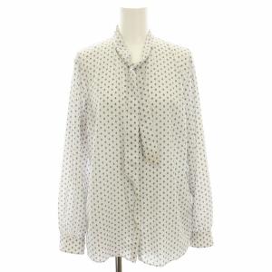 23SS シャツ ブラウス ボウタイ 長袖 総柄 38 白 ホワイト 437980 /HN