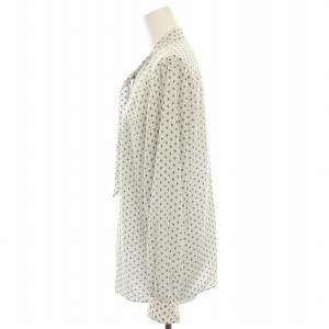 23区 23SS シャツ ブラウス ボウタイ 長袖 総柄 38 白 ホワイト 437980 /HN