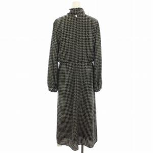 UNTITLED レトロボウタイワンピース 総柄 ロング ミモレ M 黒 ブラック 白 ホワイト 153-55304 /HN