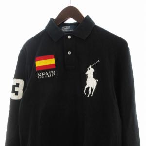 Polo by Ralph Lauren ポロシャツ ビッグポニー 刺繍 長袖 S 黒 ブラック 71451 /RO