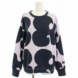 × Marimekko スウェット トレーナー 総柄 L 紺 ネイビー 紫 パープル HS6725 /HN
