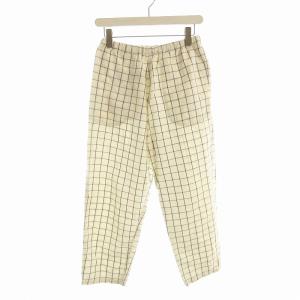 イージーパンツ テーパード チェック リネン混 36 SL22-112-01 /EE