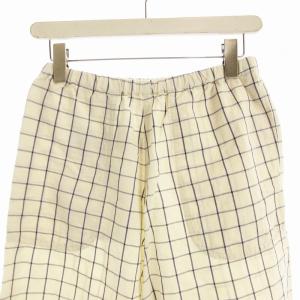 DANTON イージーパンツ テーパード チェック リネン混 36 SL22-112-01 /EE