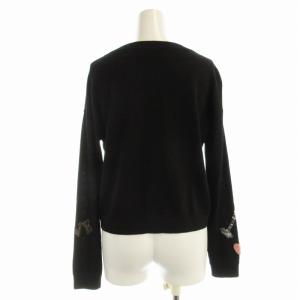 alice + olivia ニット セーター 総柄 長袖 黒 ブラック 65173-1-85018 /EE