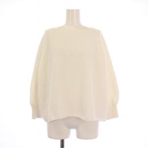 23SS モスステッチワイドプルオーバー ニット 長袖 無地 ストレッチ S 白 ホワイト 11-02-31-02012