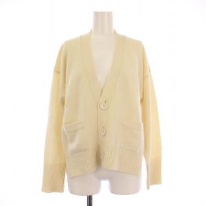 ラムカシミヤVネックカーディガン ニット 無地 ウール S アイボリー 12-02-14-02620 /BB