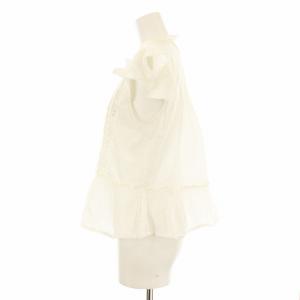 sea NEW YORK ブラウス プルオーバー 半袖 ハーフボタン レース フリル XXS 白 ホワイト /KU