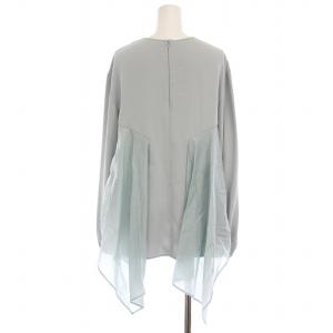 ADORE 24SS コンパクトサテンブラウス プルオーバー シャツ 長袖 38 水色 531-4210122 /YM