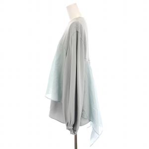 ADORE 24SS コンパクトサテンブラウス プルオーバー シャツ 長袖 38 水色 531-4210122 /YM