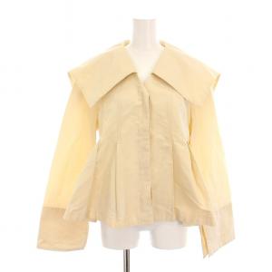 22SS セミダルN/Cブラウス シャツ ビッグカラー 長袖 38 ベージュ 531-2210914 /YM