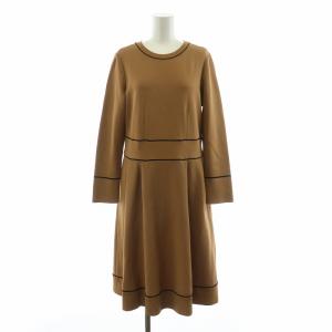 ニットワンピース フレア ロング 長袖 42 ブラウン W5J11-244-40 /NQ